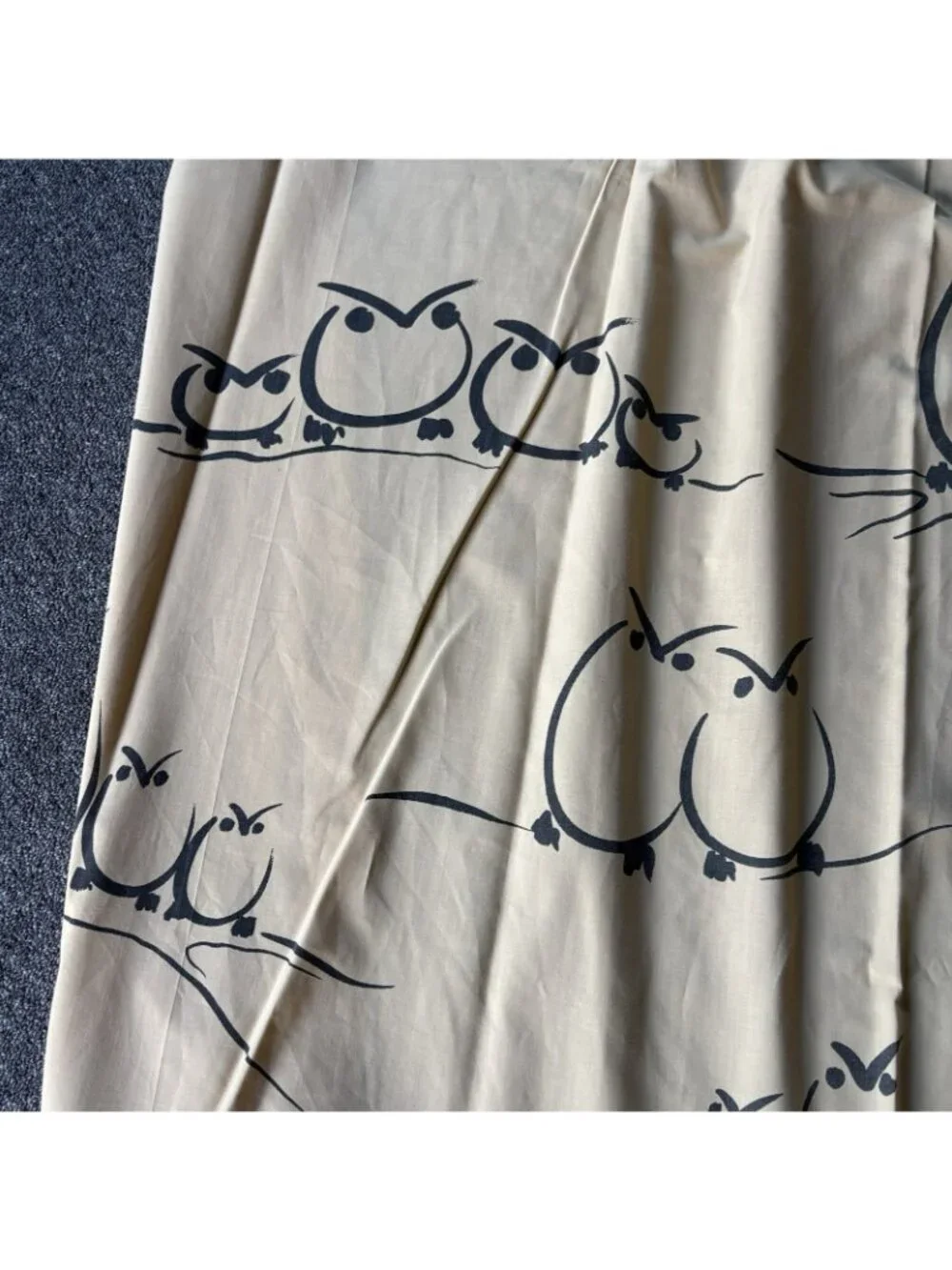Vintage 70s/1970s SPRINGMAID Alex West Twin Size Fitted Sheet Owl Family Print